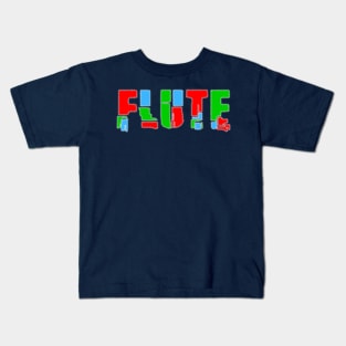 Flute Patchwork Text Kids T-Shirt